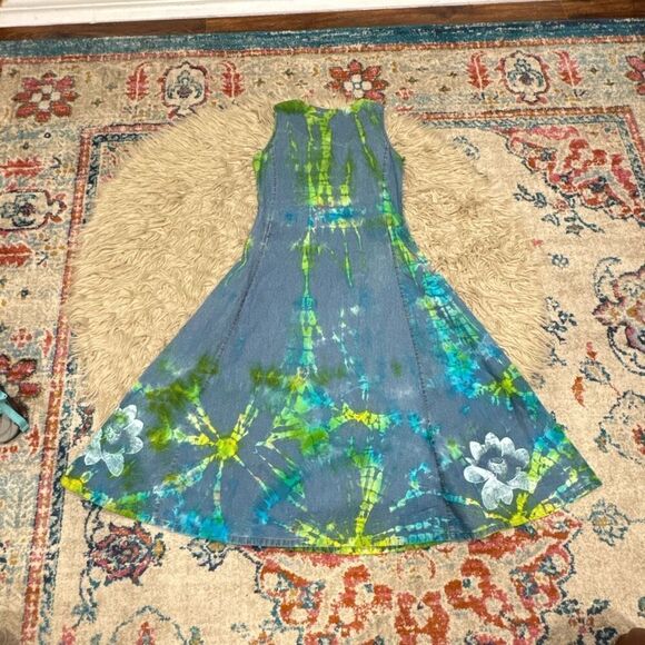 Vintage Roxy quicksilver denim tie dye dress size 7 - Picture 7 of 8